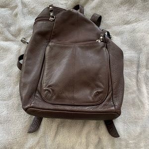 Leather backpack purse
